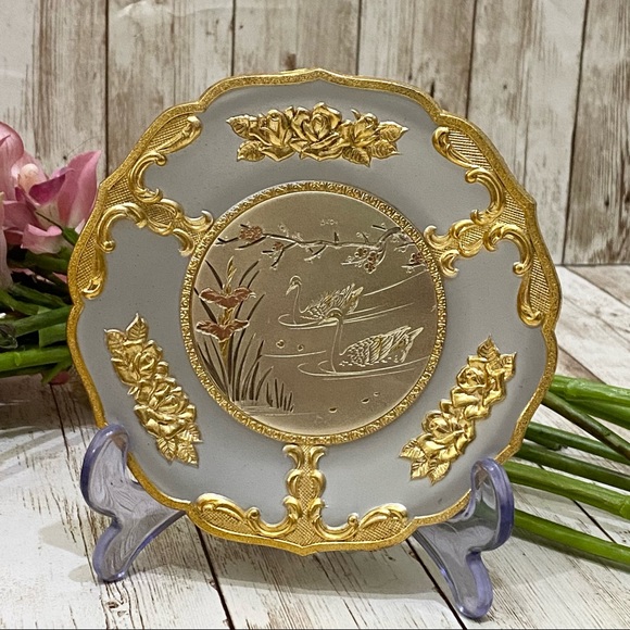 Vintage Chokin Art Japan 5” Musical Plate plays Memory - Picture 1 of 14